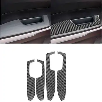 4PCS de Fibra de Carbono braço Porta tampa do painel de guarnição de Etiqueta Para a Toyota Tundra 14-18