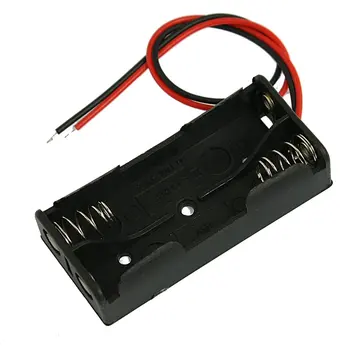 De Plástico preto, caixa de Bateria Titular do Fio 2 x 1,5 V AAA 0