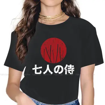 Os Sete Samurais O Pescoço Camiseta Samurai Champloo Puro Algodão Clássica T-Shirt Mulher Moda Fofo Venda Quente