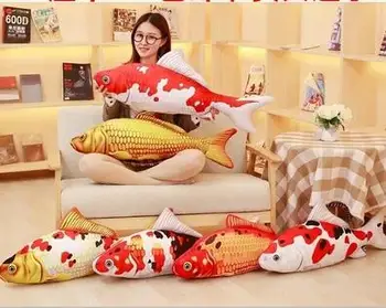 Criativo brinquedo de pelúcia Simulação de Ouro Aruanã cushiono carpa peixes travesseiro almofada de sofá de almofadas presente de aniversário