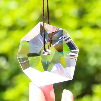 60mm Claro Prisma de Cristal Pingente Pendurado Sol Catcher Lustre de Cristal Acessórios de Iluminação DIY Cordão da Cortina de Decoração